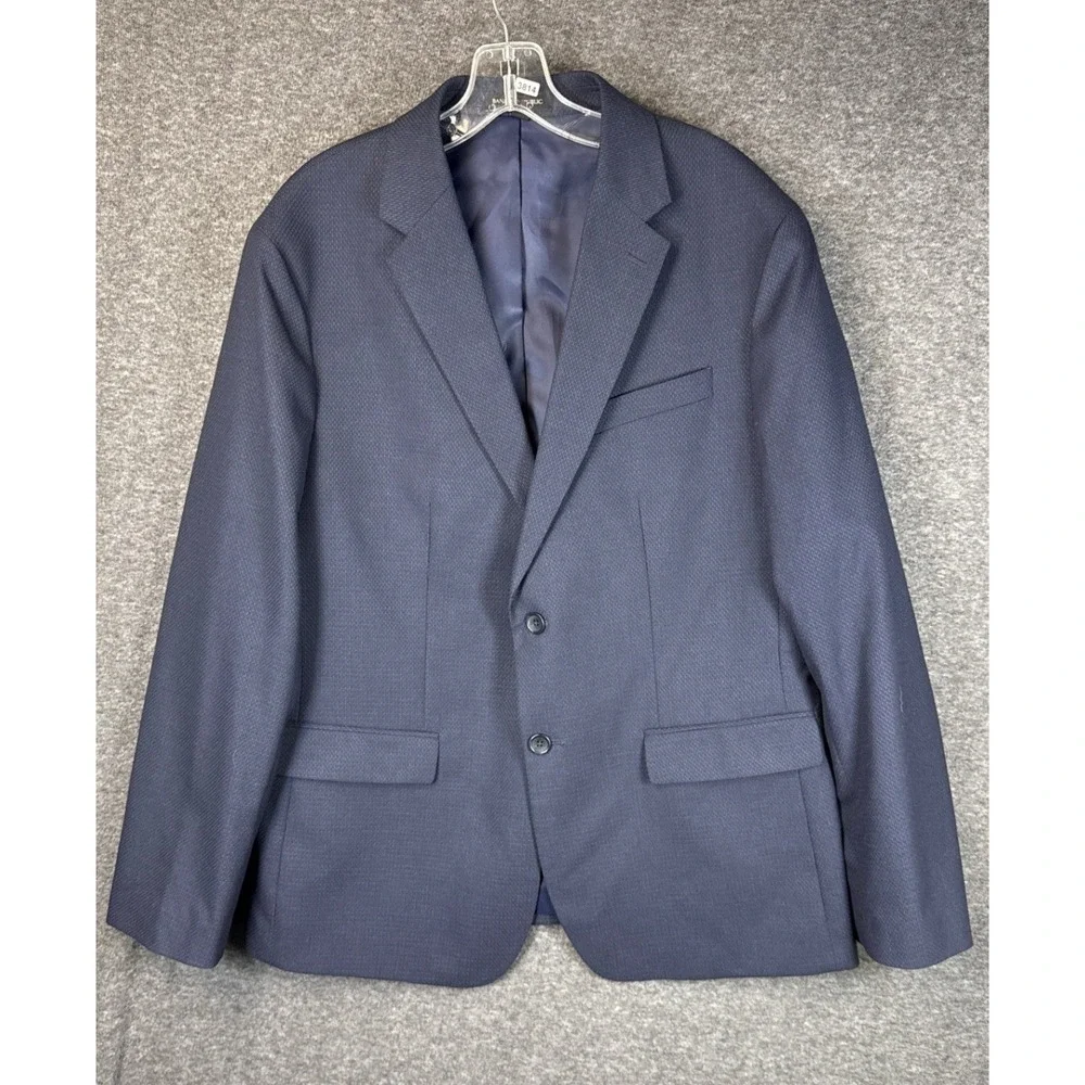 Banana Republic‎ Navy Textured Slim Fit Blazer Suit Jacket Men Size 46R Manager